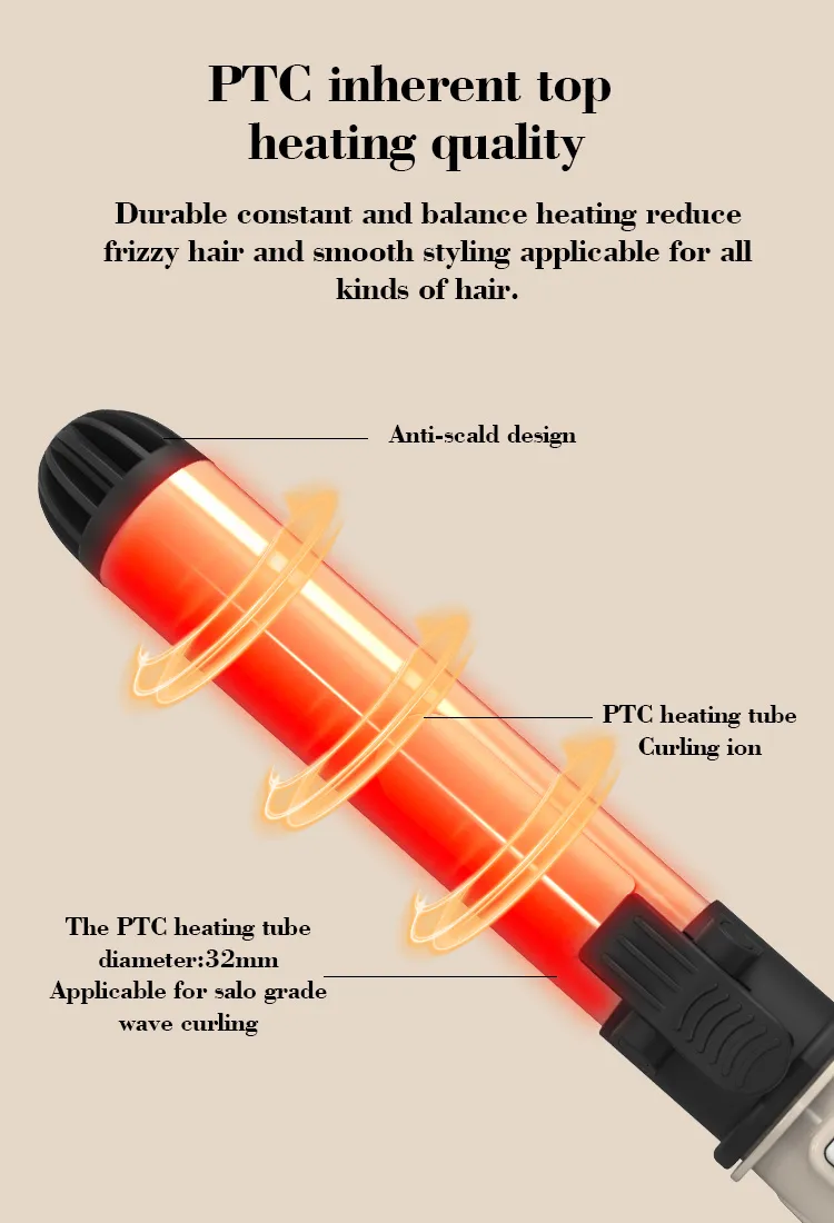 Korea Japan EU Us Dual Voltage Ceramic Auto Rotating Curling Iron