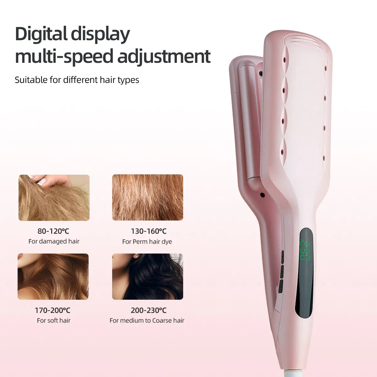 3 Barrel Egg Roll Hair Waver Ceramic Triple Barrel Water Wave Curling Iron Fast Heat Negative Ion Anti-Scald Egg Curler for Long Short Hair