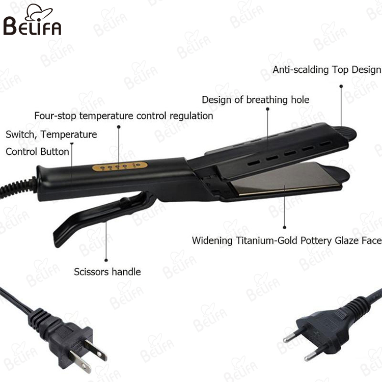 Hair Straightener Four-gear Temperature Adjustment Tourmaline Ionic Flat Iron Curling Iron Hair Curler for Women Hair