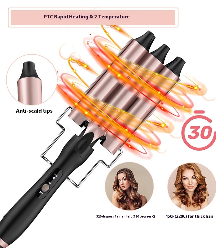 2025 Hot Selling LED Head-Changing 5-in-1 Curling Iron Set Quality Ceramic Electric Straight Curling Iron Curling Comb