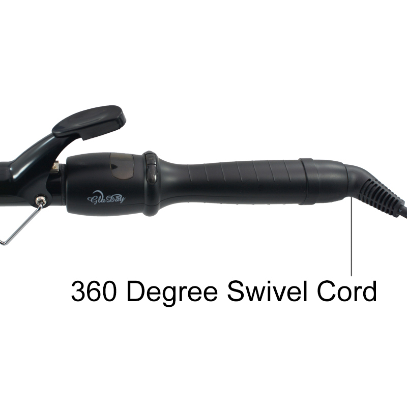 Gladay New Technology Electric Aluminum PTC Hair Curler 25/32 Mm 45-65W LCD Display Spiral Hair Curing Tong Spiral Hair Rollers