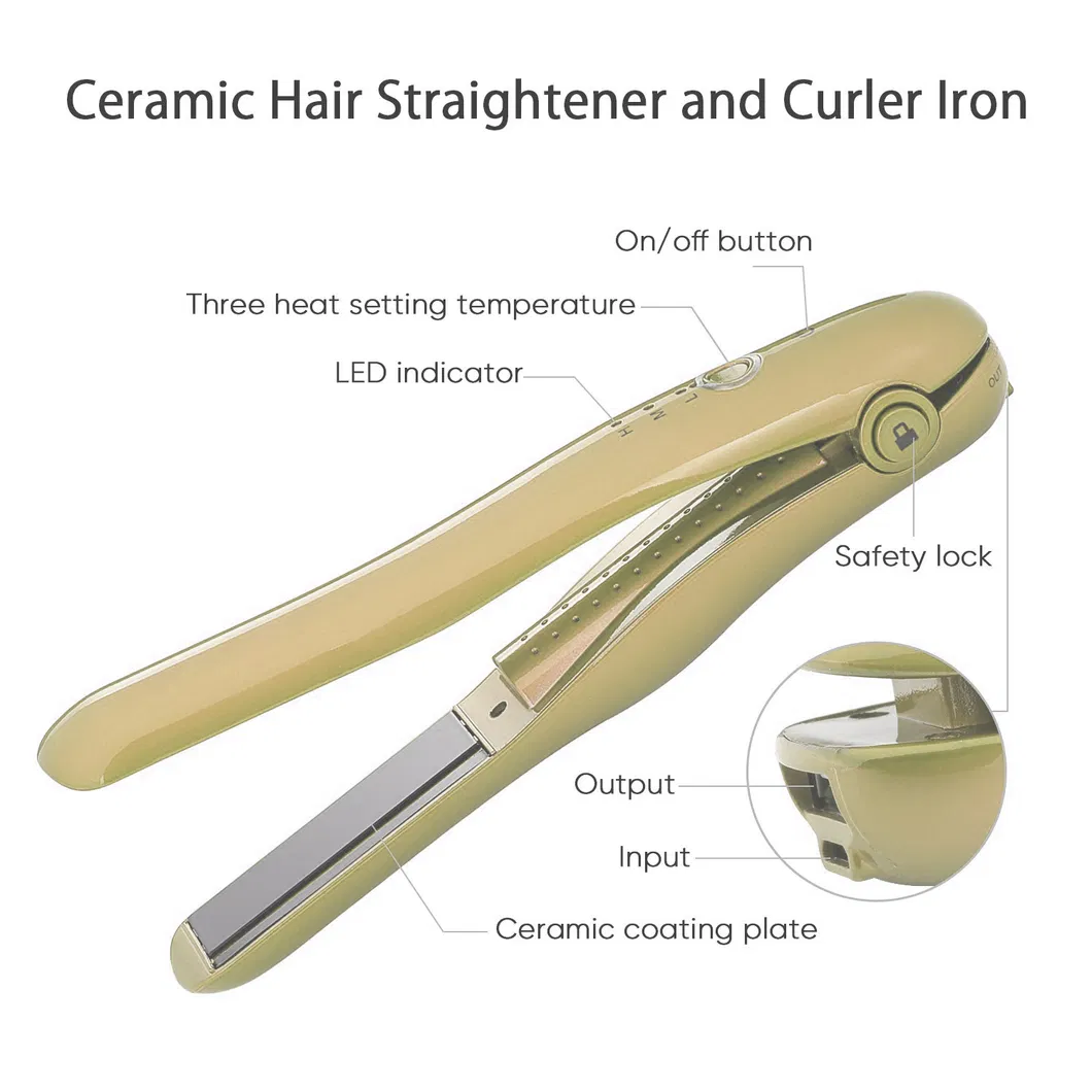 LED Travel USB Car Plug Mini Iron for Hair (V180)