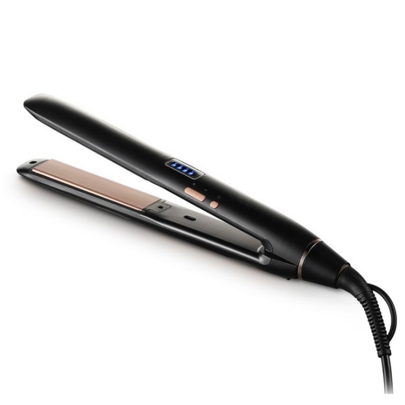 Factory-Sourced Electric Hair Straightener Digital Display Temperature-Adjustable Dual-Purpose Curling Iron Ceramic Plates