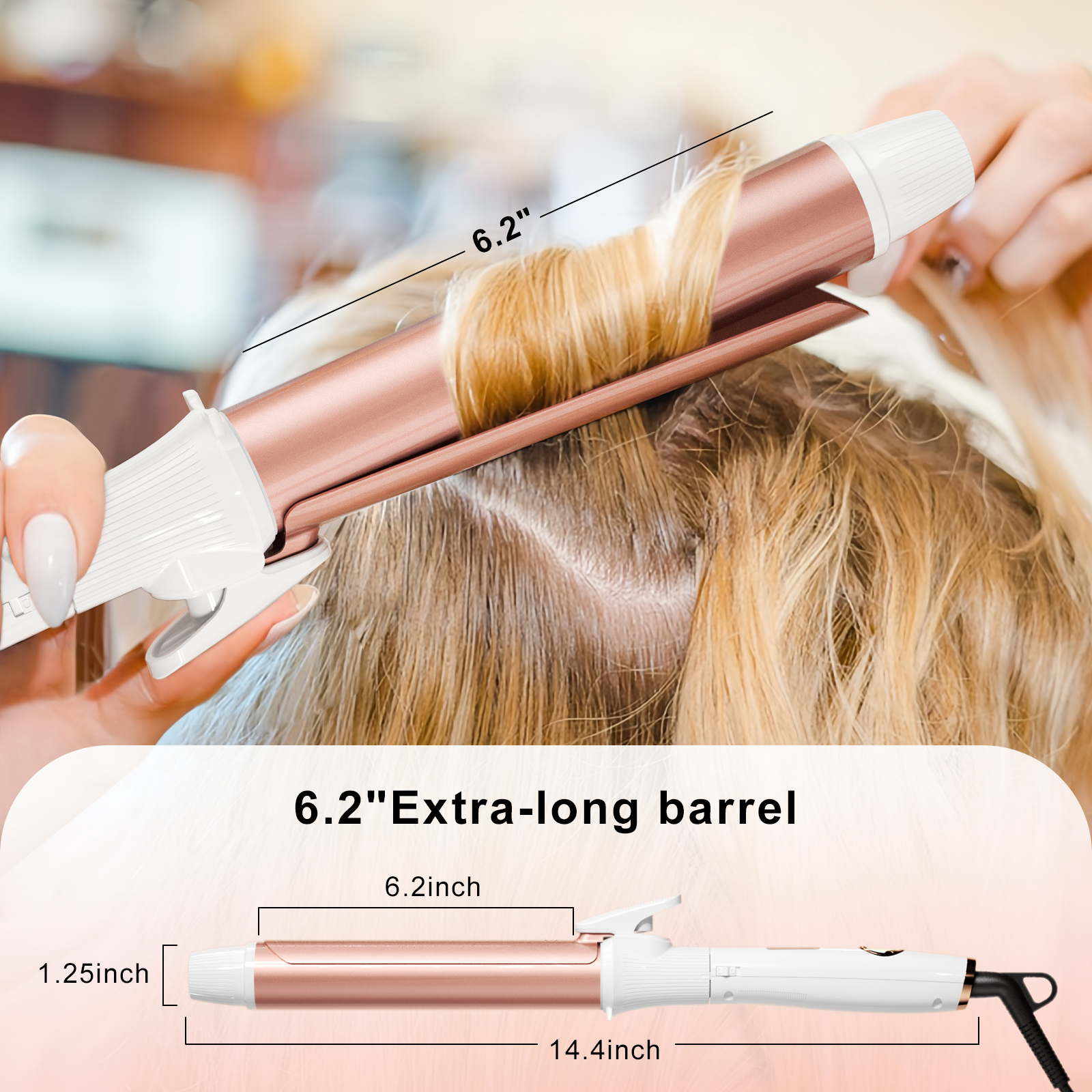 Professional Salon Ceramic Electric Hair Curling Iron Automatic Curling LCD Temperature Display Brand 110-240V 230C/450F