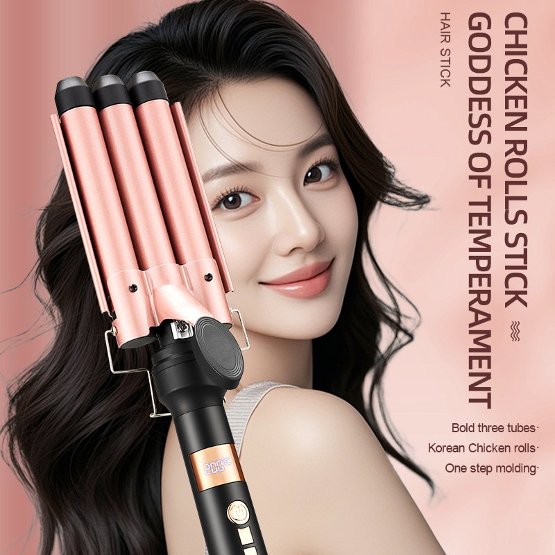 5 in 1 Interchangeable Multifunctional LCD Display Ceramic and Tourmaline Hair Curler with Multiple Functions