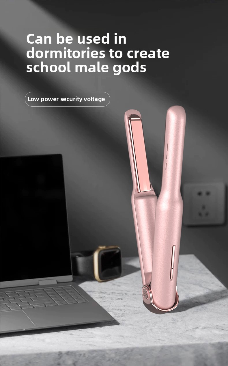Rechargeable Wireless LED Display Hair Straightener Curling Iron Ceramic Coating Fast Heating Hotel Use Spanish Language Support