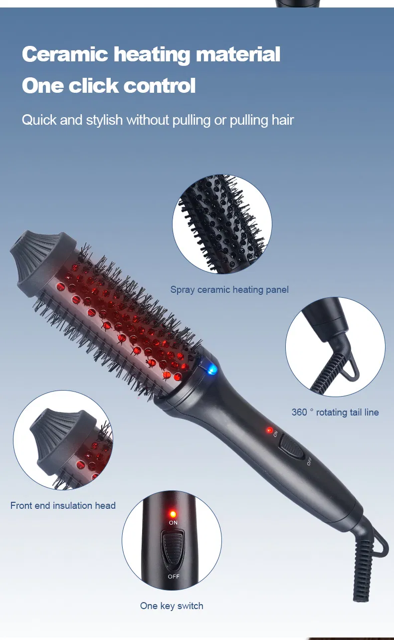 Save Multifunctional LED Temperature Infrared Electric Comb PTC Heater for Straight Fluffy Hair Styles for Household Curling Irons