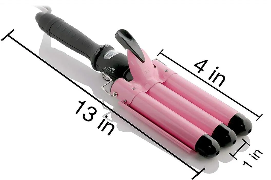 Beach Waver Curling Iron Ceramic Tourmaline 3 Barrel Hair Waver - Detail view