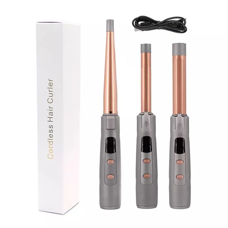 USB Rechargeable Cordless Hair Curler Wireless Curling Wand Hair Tong Small Curling Iron