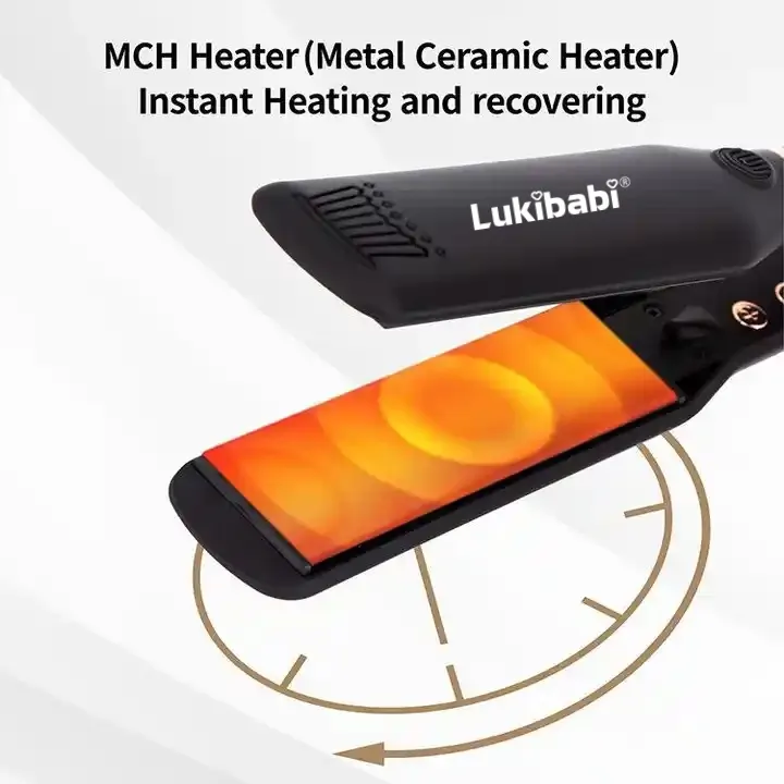Gift Set 1.5 Inch Hair 230 Degree LCD Display Titanium Plate Infrared Ionic 3D Floating Professional Hair Sraightener Flat Iron