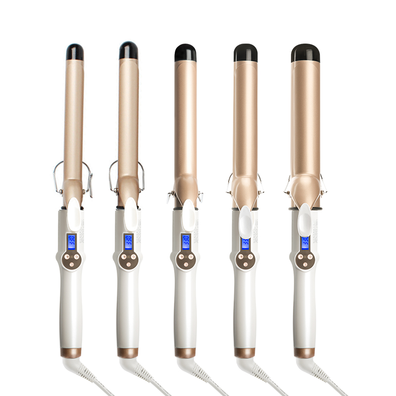 Curling Iron Professional Ceramic Tourmaline Coating Barrel Hair Curler LCD Display With 9 Heat Setting