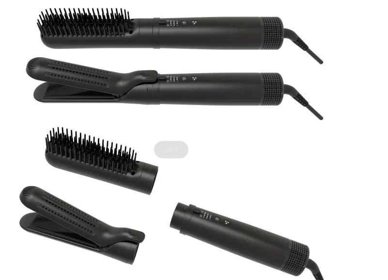 Custom Professional Multi-Function Interchangeable Hair Curler Private Label Wholesale 3 in 1 Curling Straightening Brush Iron