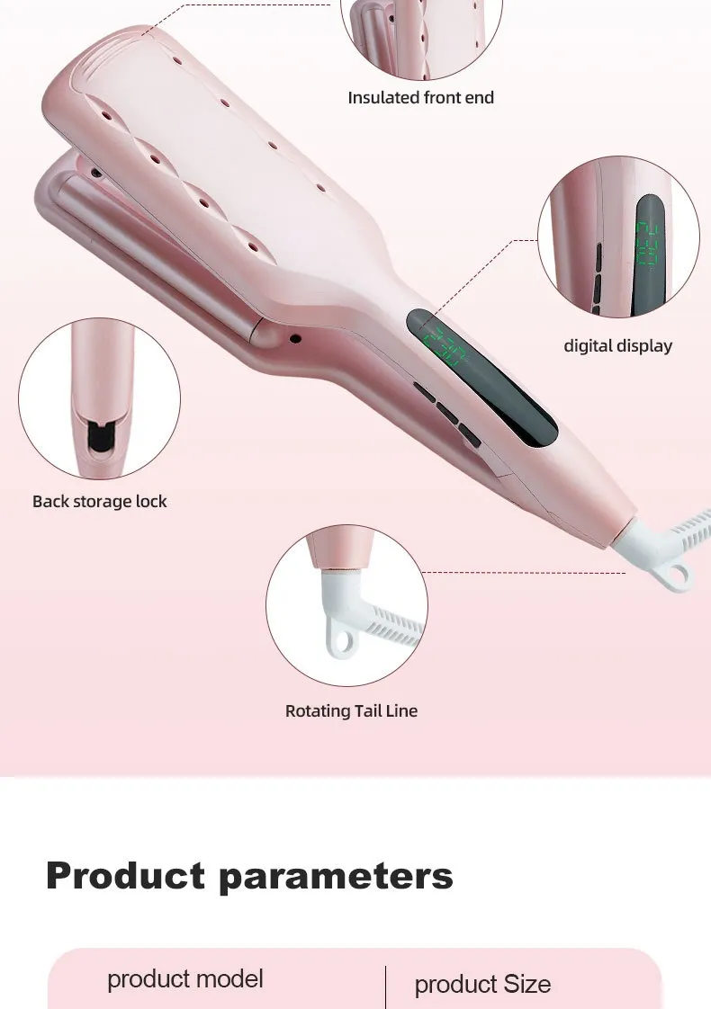 3 Barrel Egg Roll Hair Waver Ceramic Triple Barrel Water Wave Curling Iron Fast Heat Negative Ion Anti-Scald Egg Curler for Long Short Hair