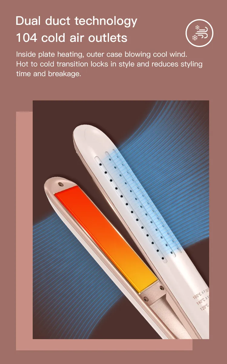 2-in-1 Air Straightener and Curler Ceramic Infrared Cold Air Hair Iron