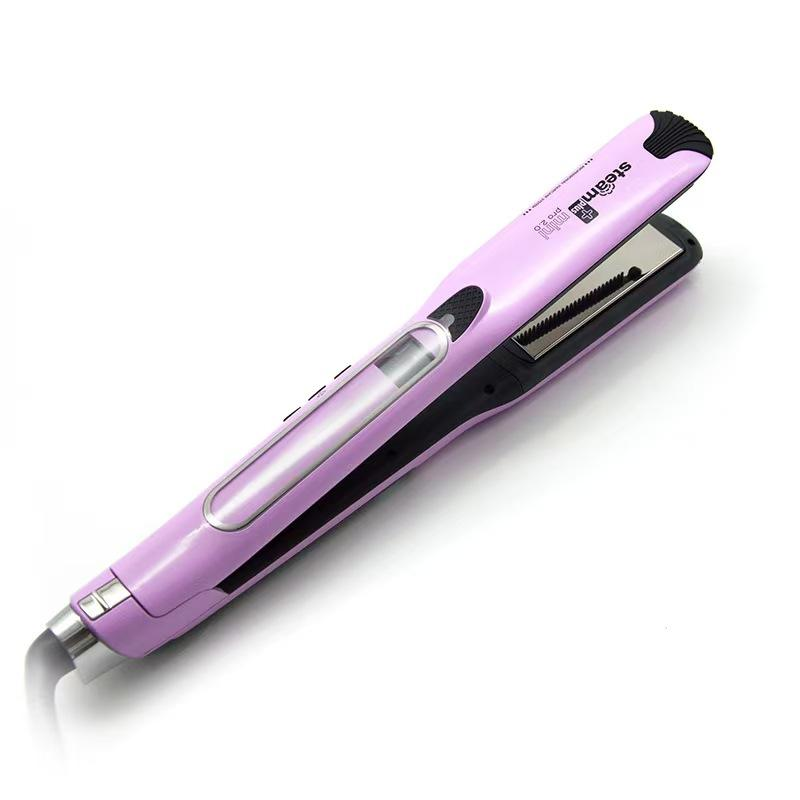Adjustable Temperature Titanium Steam Hair Curler Straightener Brush Home Flat Iron Straightener Hot Comb Hair Tools