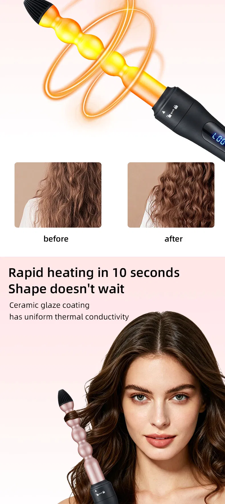 Wholesale PRO 3 in 1 Ceramic Hair Curling Iron Set Multi Size Interchangeable Curling Wand with Accessories for Home Salon Use