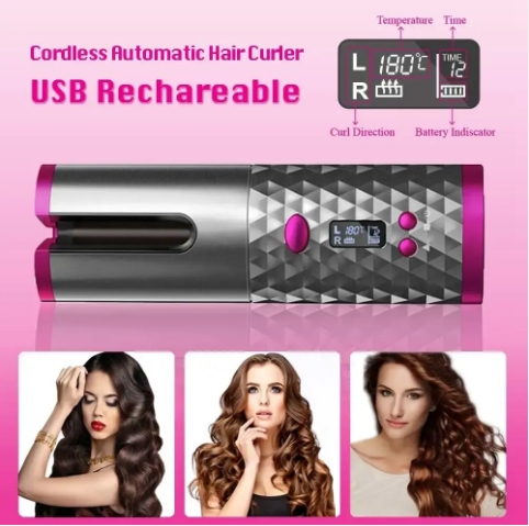 TOPLIFEE P03 Hot Sale USB Rechargeable Cordless Ceramic Hair Curler 5000mAh 110-240V 40W Automatic Heated Curling Wand LCD PTC