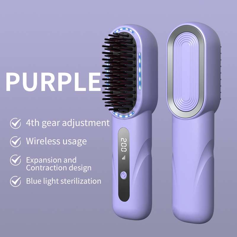 Portable Electric Brush for Hair Wireless USB Hair Straightener Magic Curling Iron