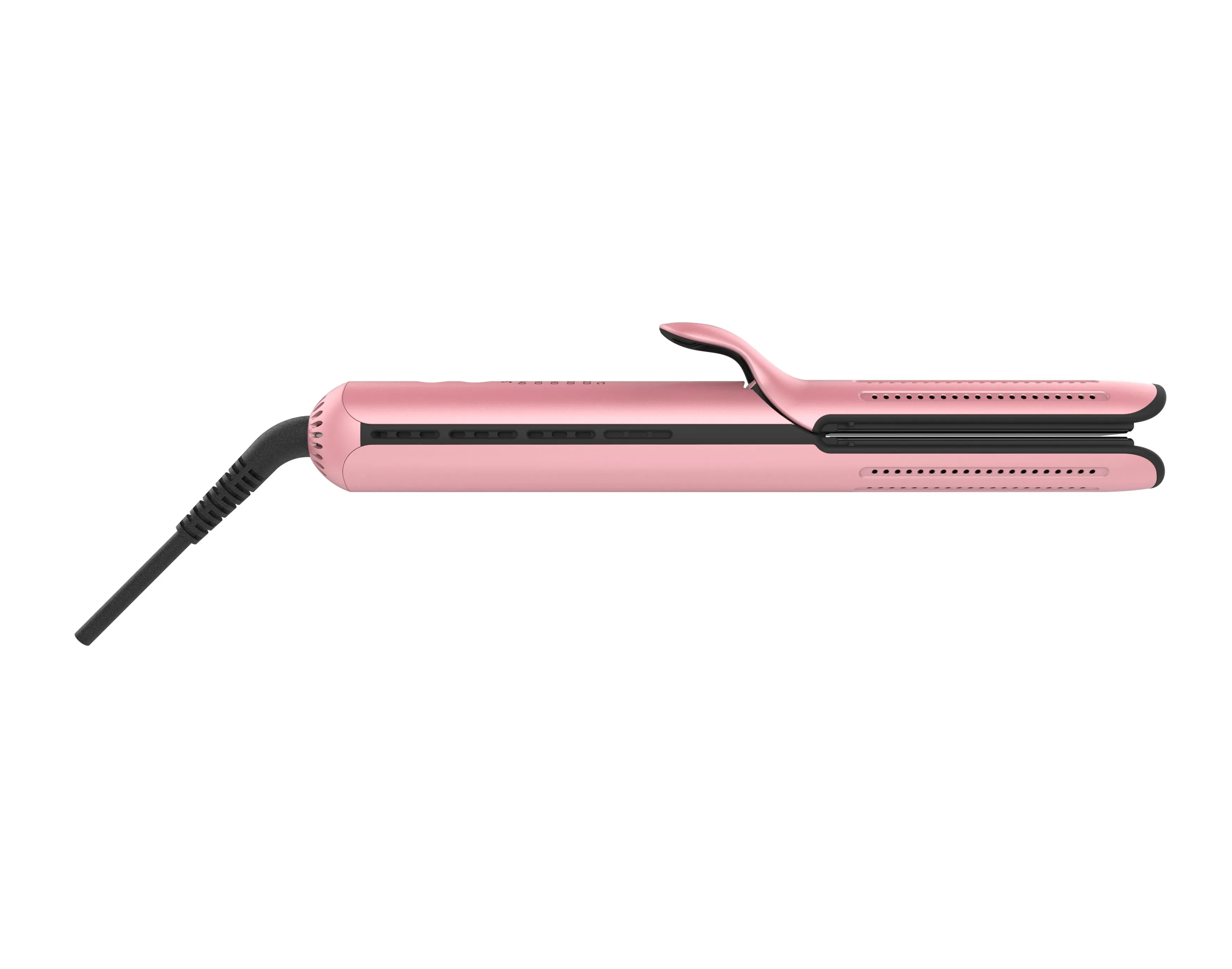 Cool Air 2-in-1 Straightening and Curling Iron with Airflow for Beach Waves &amp; Sleek Straight, Ceramic Tourmaline Flat Iron Curling Wand with 5 Heat Settings