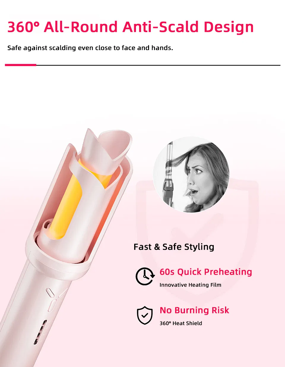 Wireless Automatic Hair Curler with Smart Temperature Control