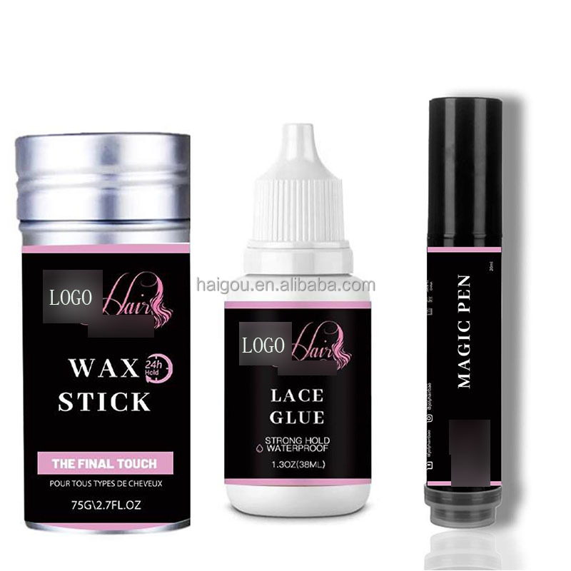 Hair Styling Extension Tools Set With Lace Glue Pen With Custom Logo
