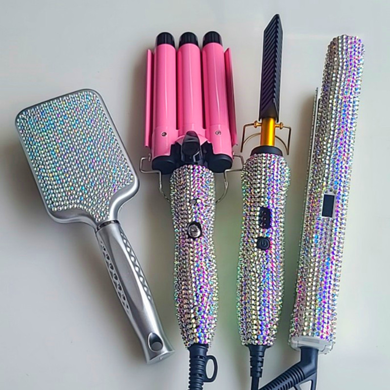 Electric Automatic Triple Barrel Ceramic PTC Hair Curling Tools Set 3/4/5/6pcs Home Use with LCD Display