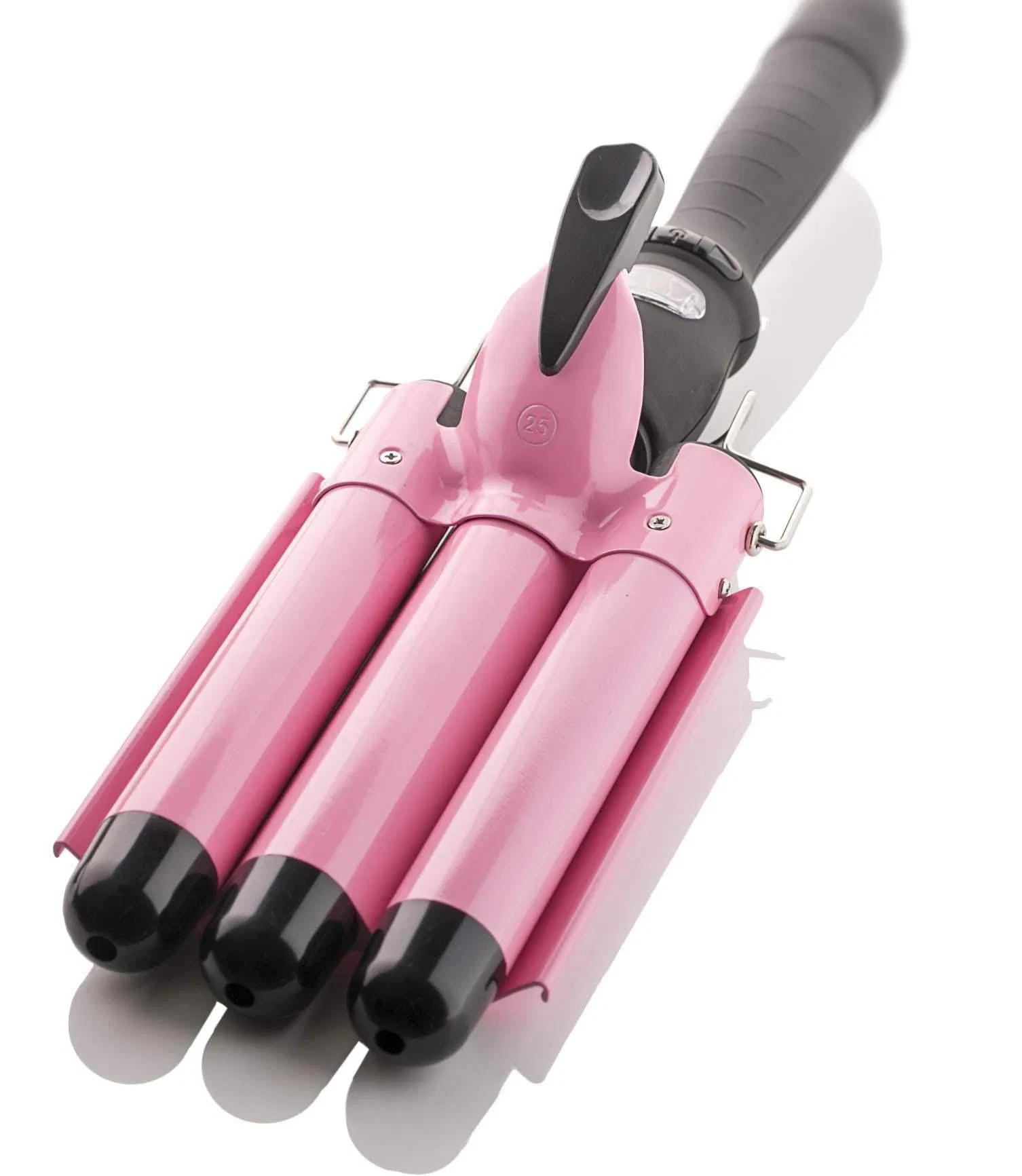Factory Price LCD Temperature Display Pink Three Barrel Iron Hair Curler