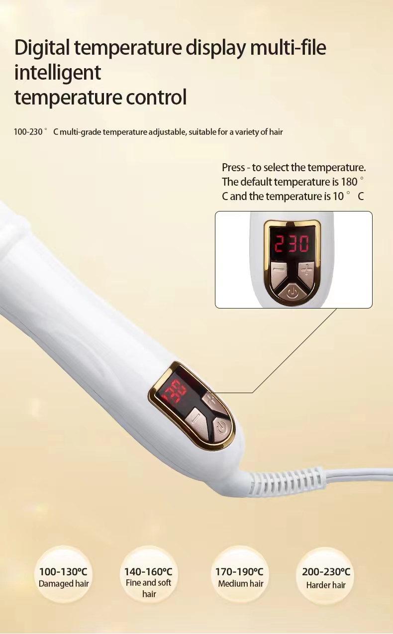 Professional Automatic Rotating Curling Iron LCD Ceramic Electric Portable Curling Iron Hair Curler