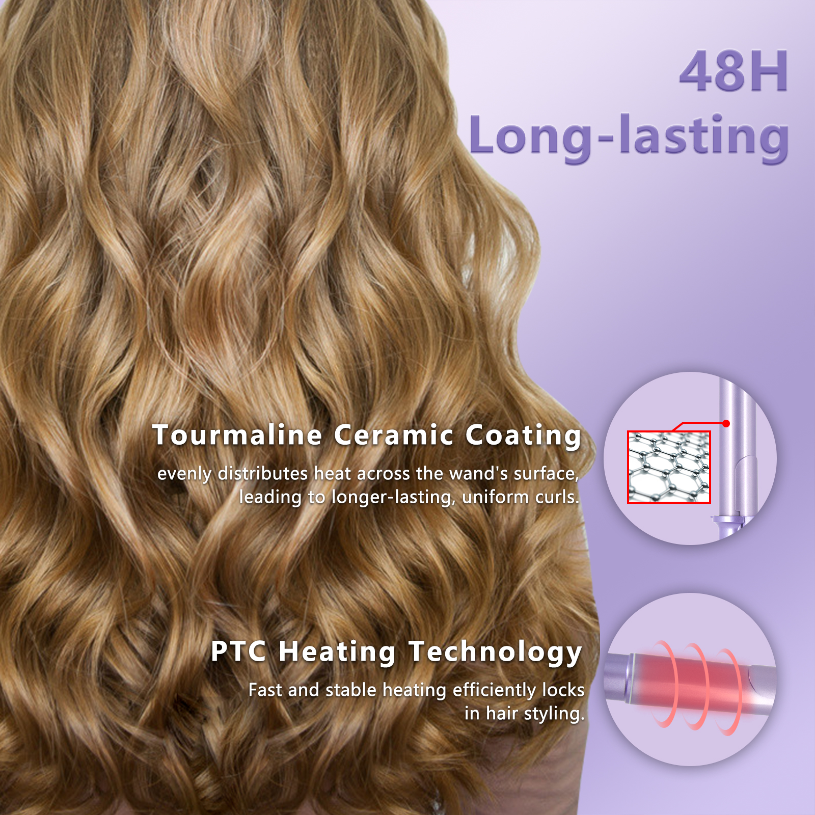 Professional Salon Curling Iron Electric Portable Hair Curling Iron 2 in 1 Automatic Curling Iron