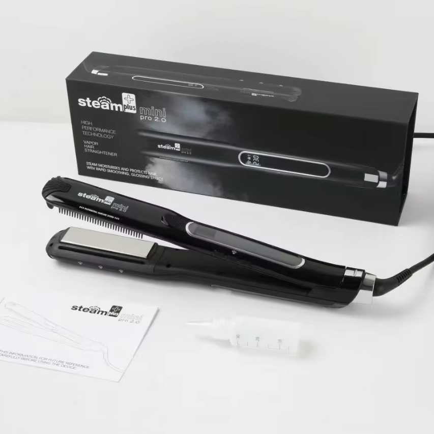 Adjustable Temperature Titanium Steam Hair Curler Straightener Brush Home Flat Iron Straightener Hot Comb Hair Tools