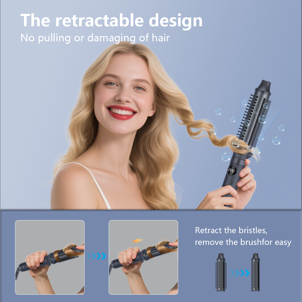 Zexi Smart Professional Hair Curler with 8 Heat Levels and 1.8m Swivel Cord for Daily Use