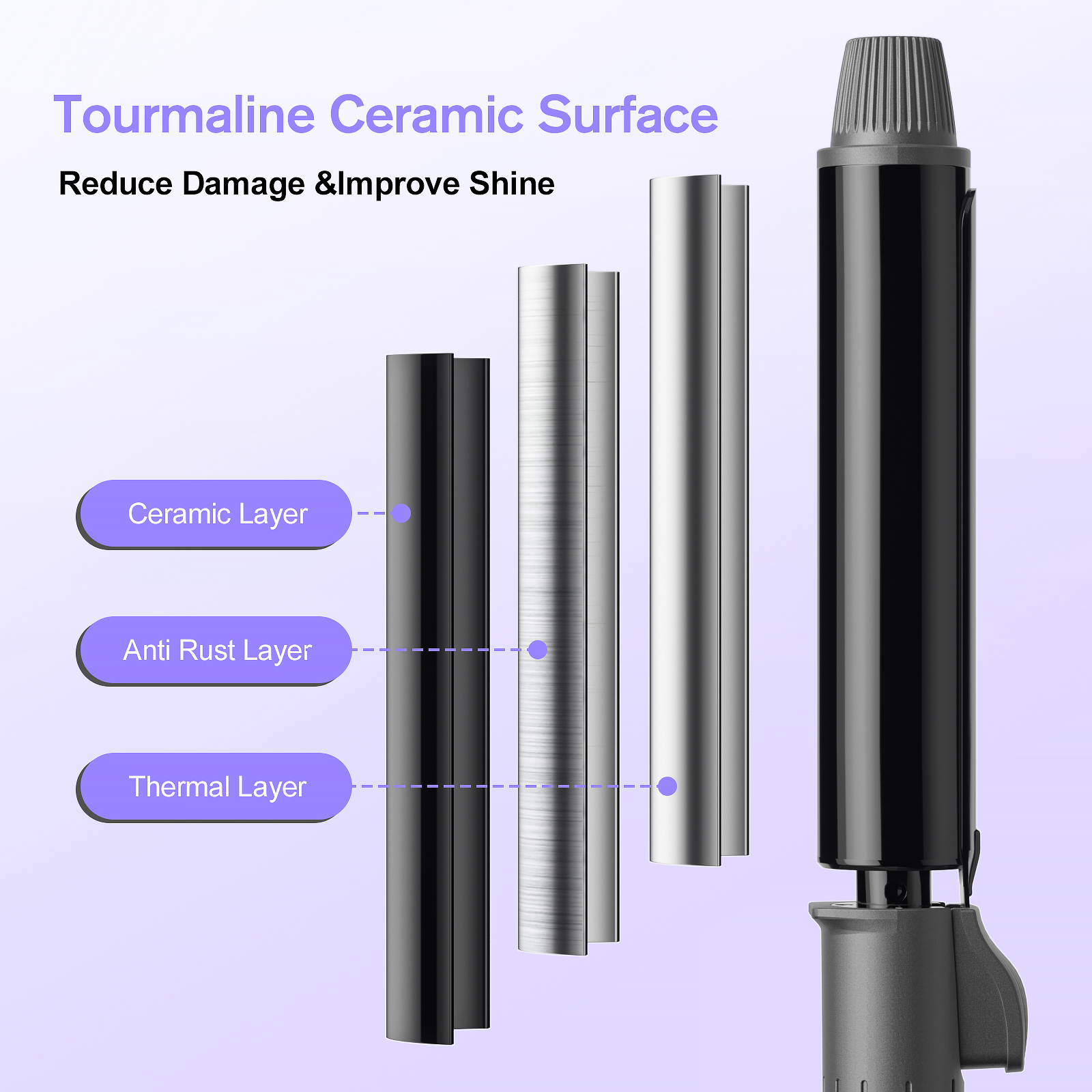 Smart Rotating Hair Curler Customizable Multi-Function Salon Iron with Temperature Control &amp; LED Display