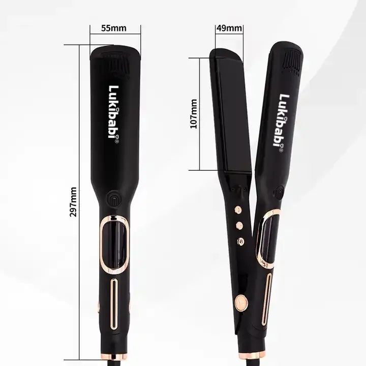 Gift Set 1.5 Inch Hair 230 Degree LCD Display Titanium Plate Infrared Ionic 3D Floating Professional Hair Sraightener Flat Iron