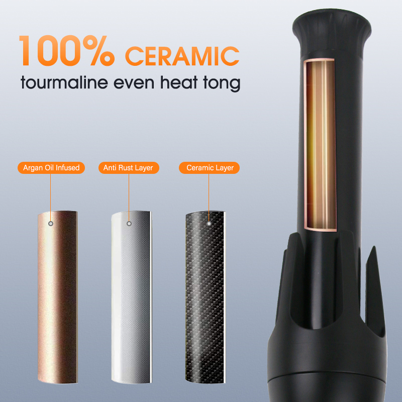 Smart Salon Beauty Equipment Hair Styler Straightener Senor Ionic Ceramic Barrel Hair Curler Automatic Rotating Curling Iron