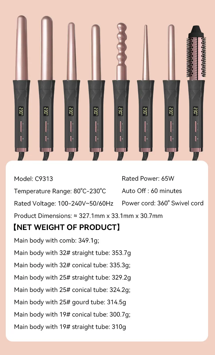 2025 New Professional Ceramic Curling Hair Iron 5 in 1