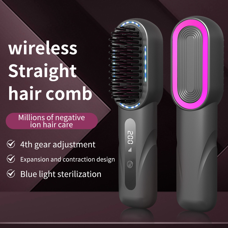 Portable Electric Brush for Hair Wireless USB Hair Straightener Magic Curling Iron