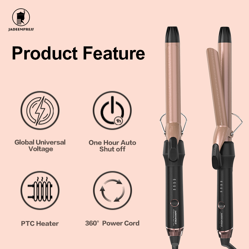 Professional Ceramic Salon Extra Large Barrel Curling Iron LED PTC Technology 4-Temperature Adjustable Heat Electric Ionic Fast