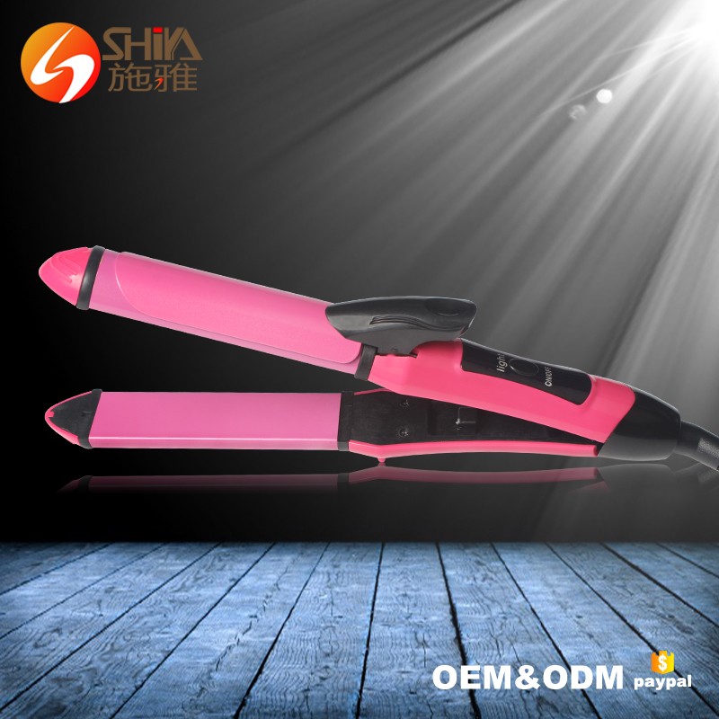 Pink Mini Tourmaline Ceramic Cheap Price 2 in 1 Hair Straightener and Curler