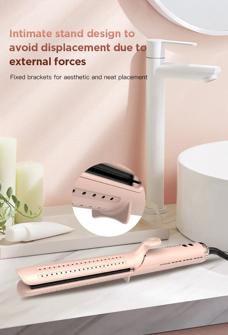 Titanium Alloy Straight Hair and Curling Iron for Long-Lasting Hairstyles, Cold Air Flow Curls, and Burn Prevention