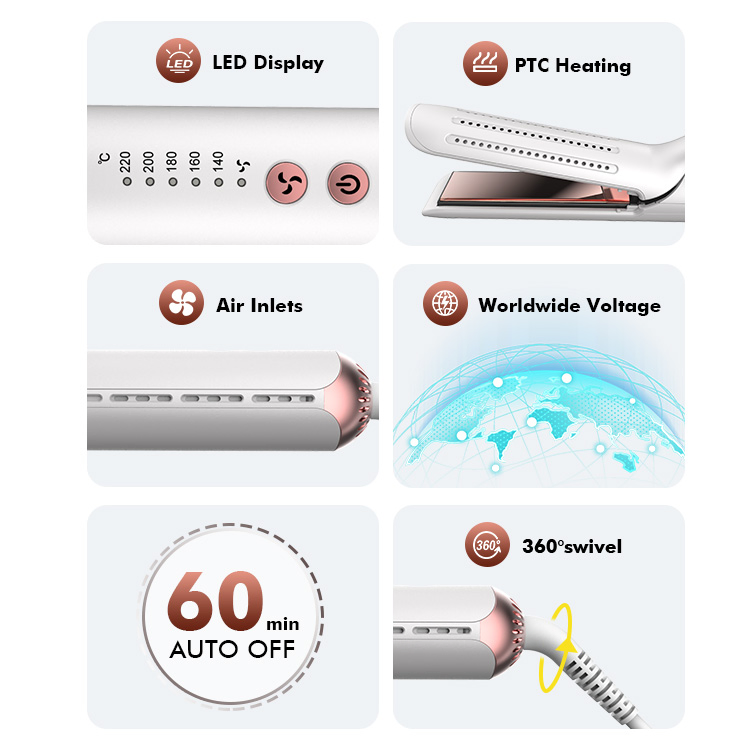 Bidisco Hot Sale 2 in 1 Hair Straightener Curler Bidisco Global Voltage Hair Straightener Iron
