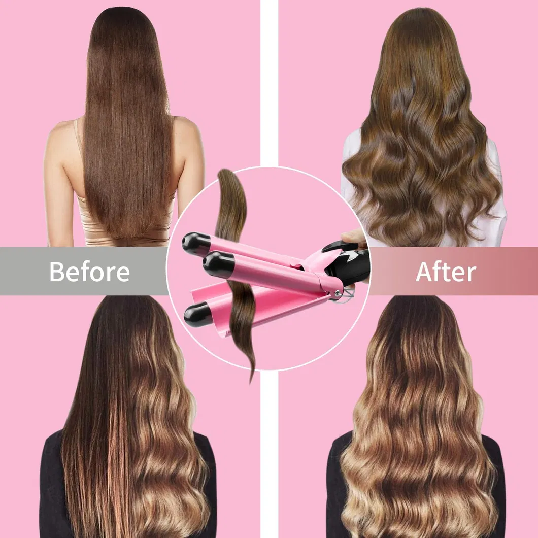 3 Barrel Curling Iron Hair Crimper Close Up