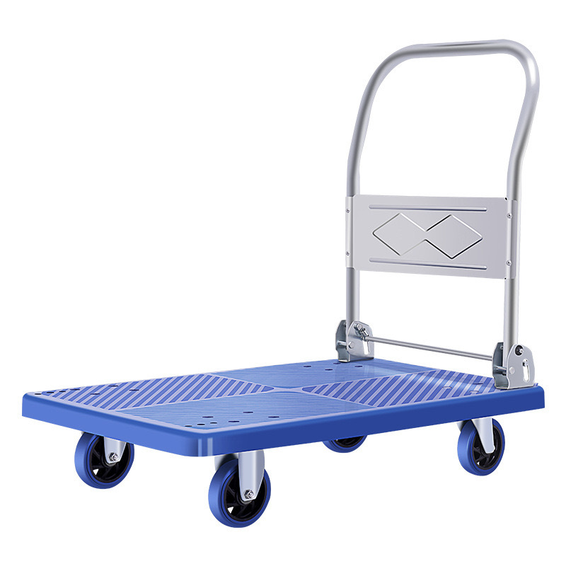 Four Wheels Foldable Hand Truck Cart Heavy Duty Platform Trolley Cart Tools Trolley for Warehouse