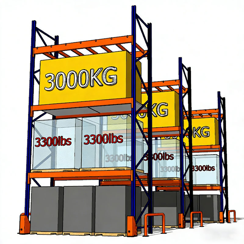 500-3000kg Capacity Heavy Duty Pallet Rack System for Warehouse Storage Efficient Stacking Shelves