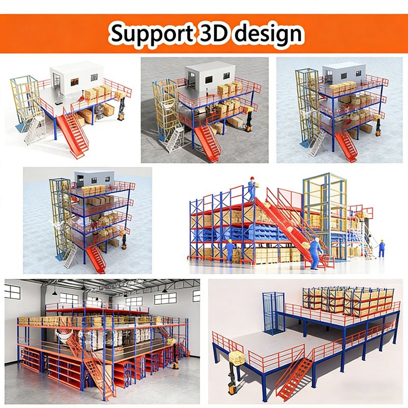 OEM Mezzanine Beam Pallet Rack Steel Structure Warehouse Storage Heavy Duty Loft Platform Mezzanine Racking