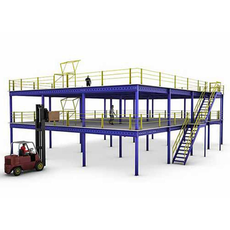 OEM 500-2000KG Sqm Second Steel Structure Platform Warehouse Mezzanine Platform System