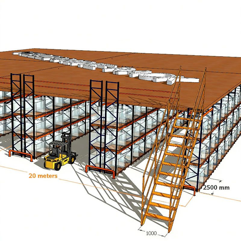 Warehouse Heavy Duty Steel Loft Platform Shelf Storage System Attic Pallet Racking Mezzanine Floor Racks System