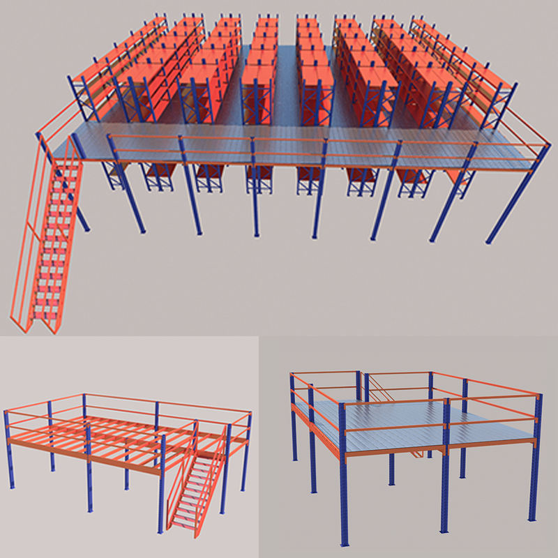 OEM Multi-story Attic Mezzanine Floor Platform Heavy Duty Steel Storage Shelving Racking