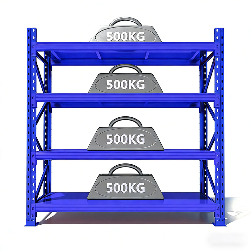 Adjustable Medium Duty 4-layer Cold-rolled Steel Stacking Storage Rack for Warehouse Garage