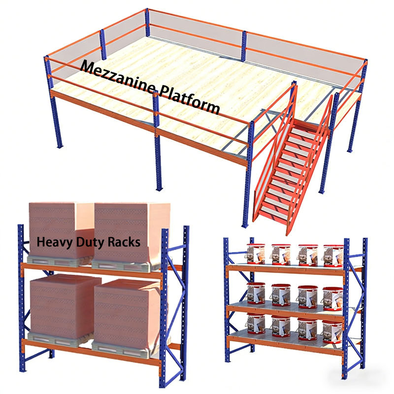 OEM Heavy Duty Adjustable Multi-Level Metal Storage Rack Steel Mezzanine Shelves Corrosion Protection for Warehouse
