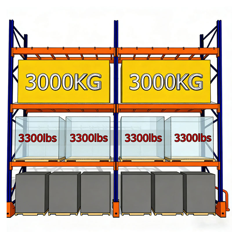 3000KG Heavy Duty Pallet Racking 3 Layers Heavy Duty Shelf for Factory Roll Warehouse
